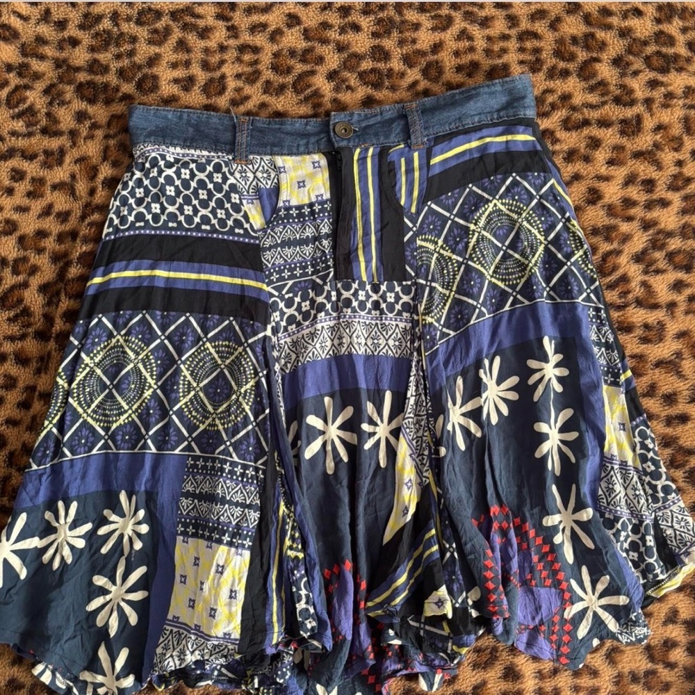 Desigual Multicolor Geometric Skater Skirt
